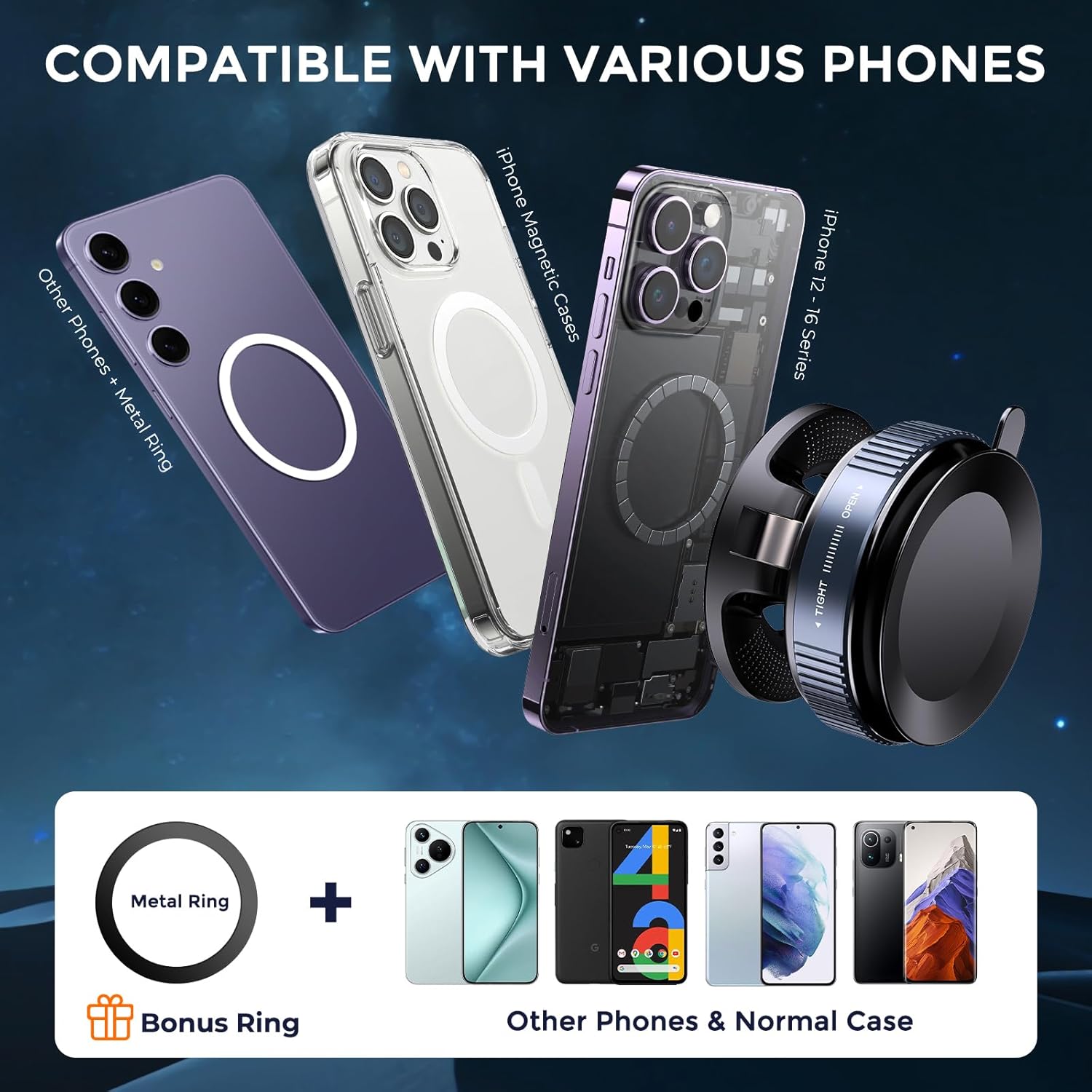 360° Rotating Vacuum Magnetic Phone Holder - XNONA