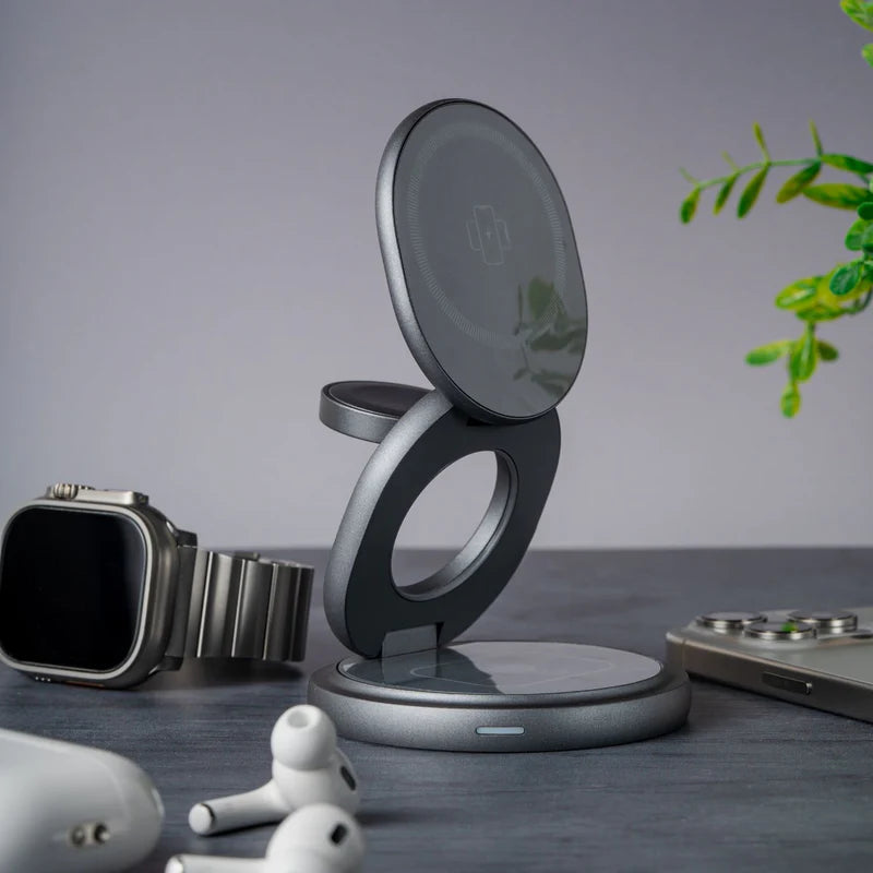 XNONA XN27 Qi 3-In-1 Foldable Magnetic Wireless Charging Station - XNONA