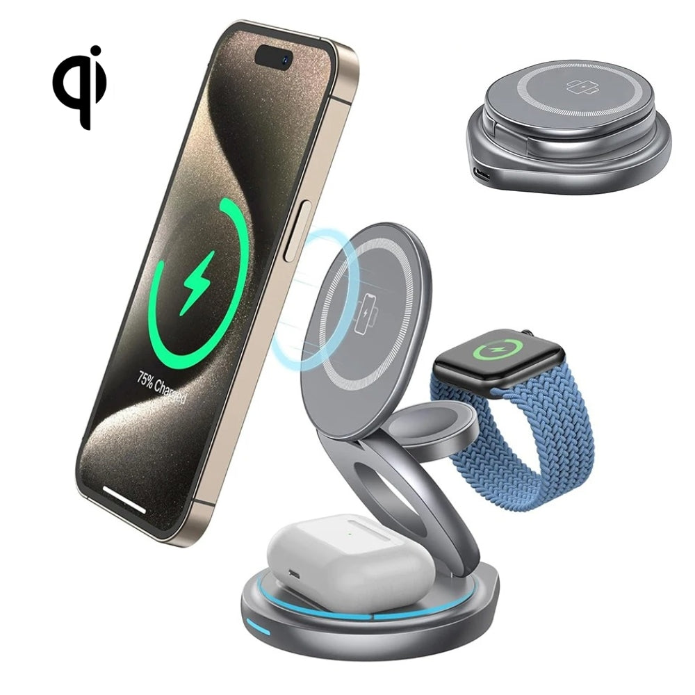 XNONA XN27 Qi 3-In-1 Foldable Magnetic Wireless Charging Station - XNONA