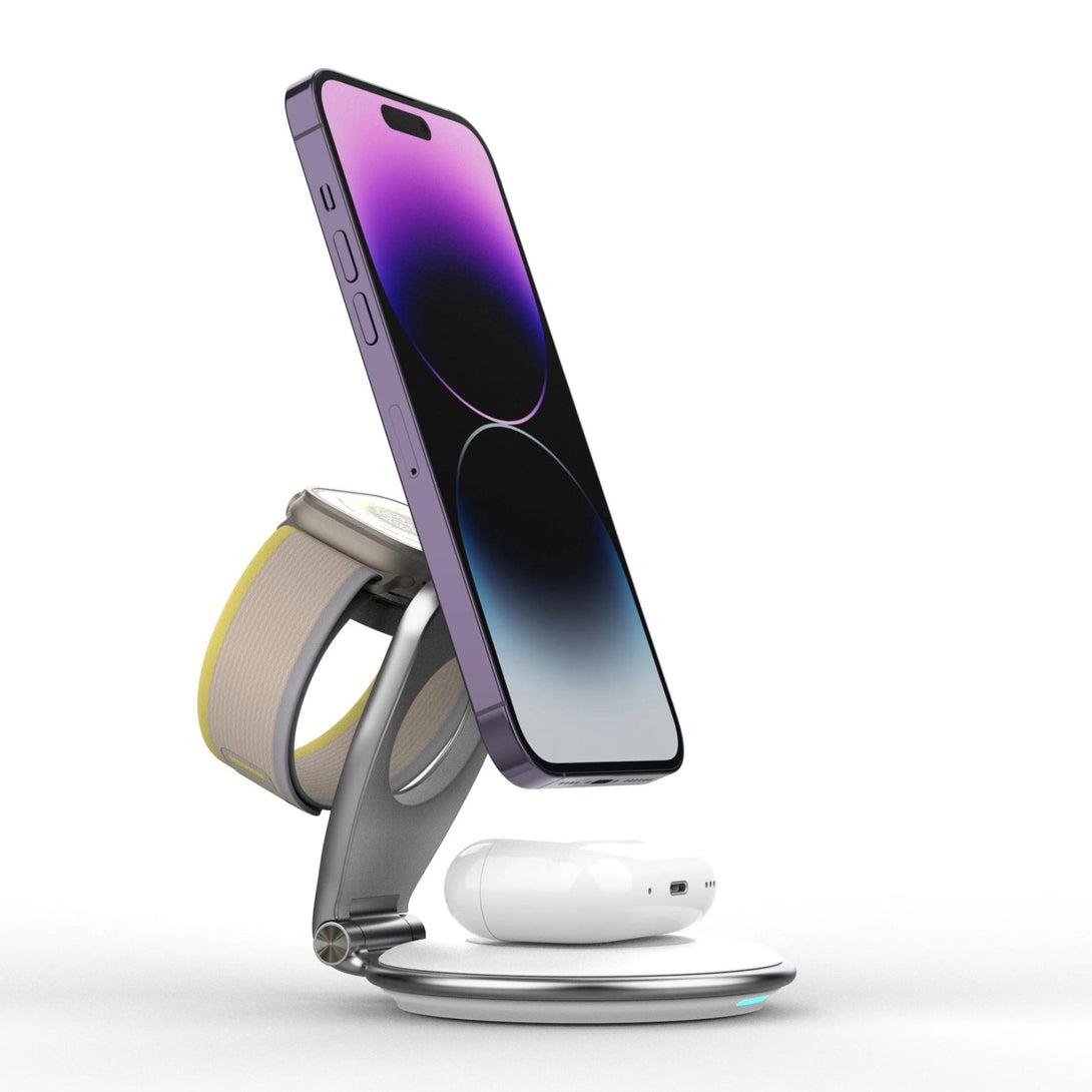 3-in-1 Foldable Rotatable Wireless Charging Stand - XNONA