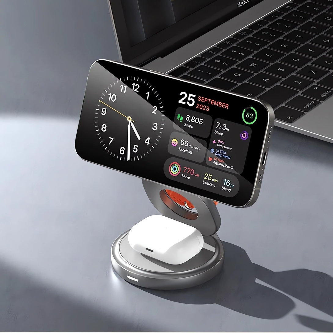 XNONA XN27 Qi 3-In-1 Foldable Magnetic Wireless Charging Station - XNONA