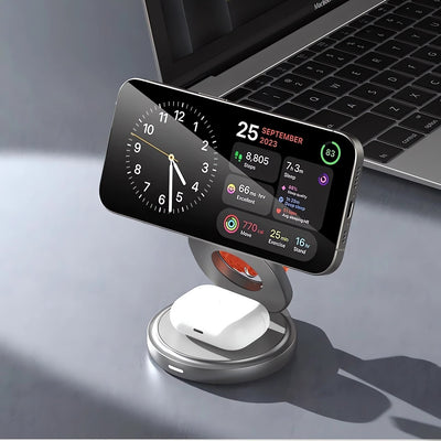 XNONA XN27 Qi 3-In-1 Foldable Magnetic Wireless Charging Station - XNONA