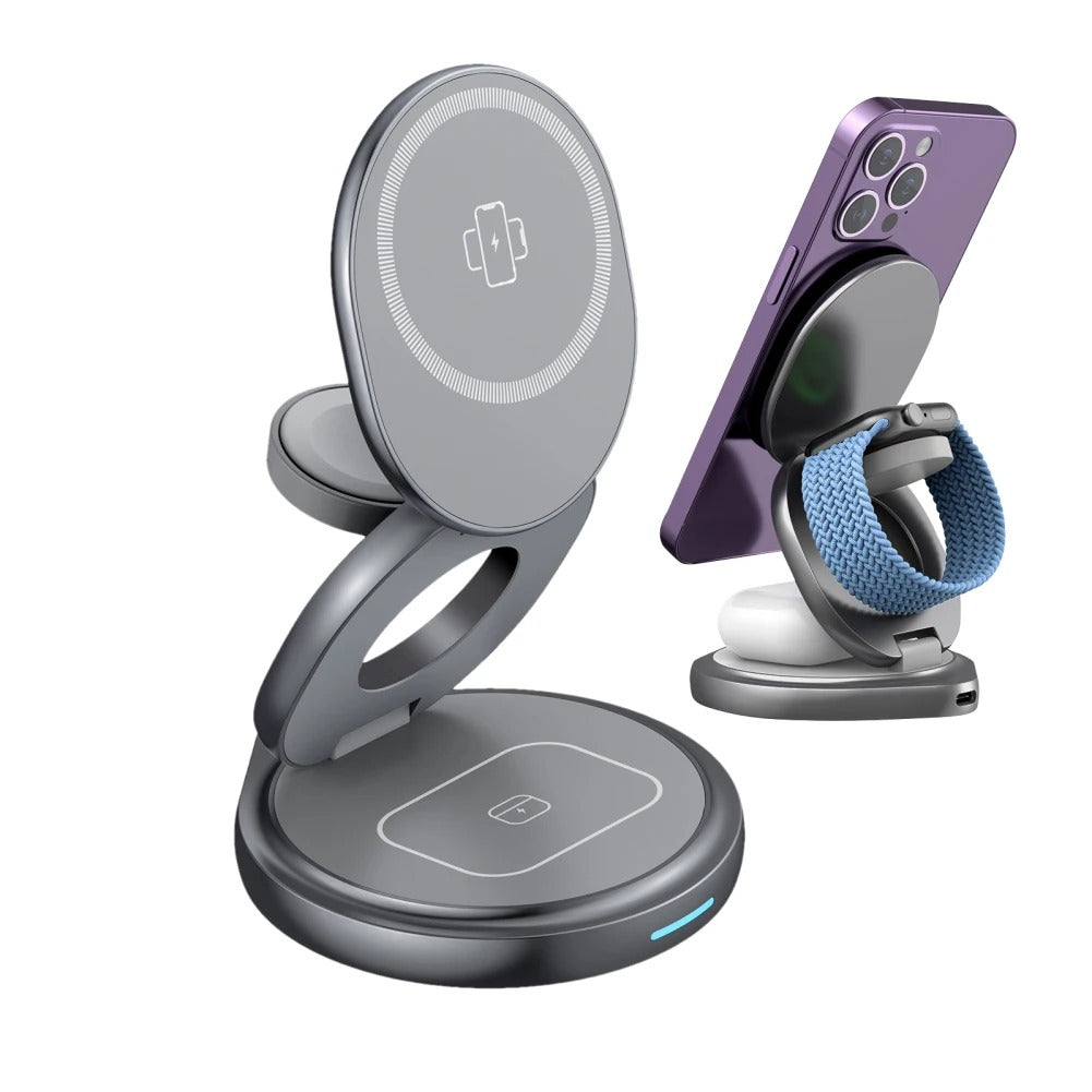 XNONA XN27 Qi 3-In-1 Foldable Magnetic Wireless Charging Station - XNONA