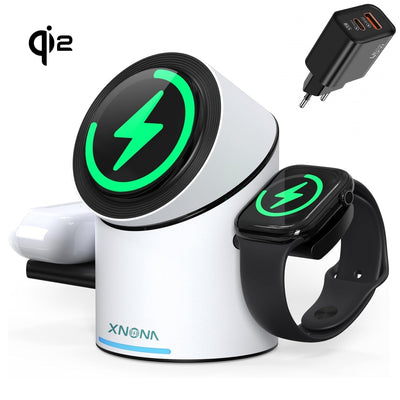 Qi2 3-In-1 MagSafe Fast Wireless Charging Station - XNONA